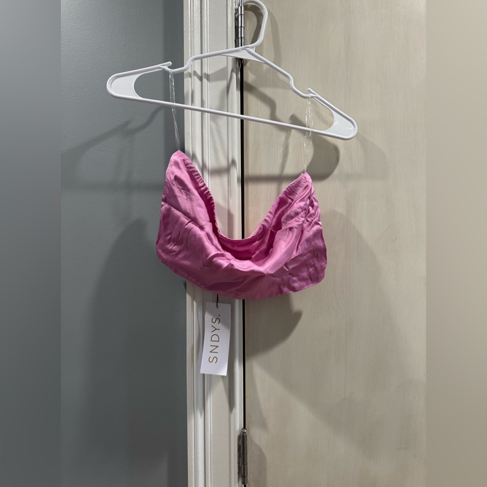 NWT SNDYS Pink Strapless Bandeau Top